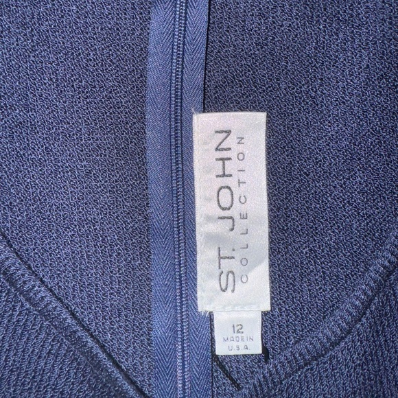 St. John Collection Size 12 Navy Knit Sleeveless Dress Brand New with Tags - Picture 3 of 5